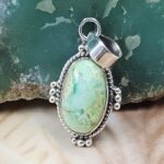 Sonoran Gold Turquoise 1" 925 Sterling Silver Pendant (REXT68-404)