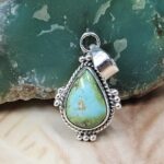 Sonoran Gold Turquoise 1" 925 Sterling Silver Pendant (REXT68-379)