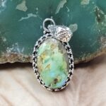 Sonoran Gold Turquoise 1" 925 Sterling Silver Pendant (REXT68-411)