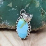 Sonoran Gold Turquoise 1" 925 Sterling Silver Pendant (REXT68-406)