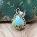 Sonoran Gold Turquoise 1" 925 Sterling Silver Pendant (REXT68-412)
