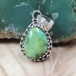 Sonoran Gold Turquoise 1" 925 Sterling Silver Pendant (REXT68-423)