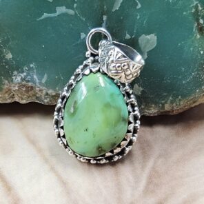 Sonoran Gold Turquoise 1" 925 Sterling Silver Pendant (REXT68-423)