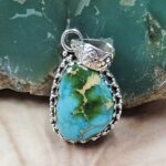 Sonoran Gold Turquoise 1" 925 Sterling Silver Pendant (REXT68-422)