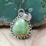 Sonoran Gold Turquoise 1" 925 Sterling Silver Pendant (REXT68-416)