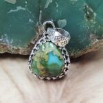 Sonoran Gold Turquoise 1" 925 Sterling Silver Pendant (REXT68-427)