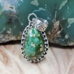 Sonoran Gold Turquoise 1" 925 Sterling Silver Pendant (REXT68-418)