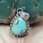 Sonoran Gold Turquoise 1" 925 Sterling Silver Pendant (REXT68-417)