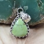 Sonoran Gold Turquoise 1" 925 Sterling Silver Pendant (REXT68-405)