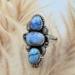 Golden Hill Turquoise Size US 7 925 Sterling Silver Ring (REXT134-90)