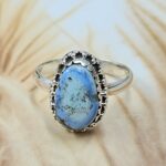 Golden Hill Turquoise Size US 8 925 Sterling Silver Ring (REXT134-83)
