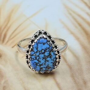Golden Hill Turquoise Size US 8 925 Sterling Silver Ring (REXT134-84)