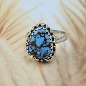 Golden Hill Turquoise Size US 6 925 Sterling Silver Ring (REXT134-92)