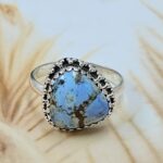 Golden Hill Turquoise Size US 8 925 Sterling Silver Ring (REXT134-85)
