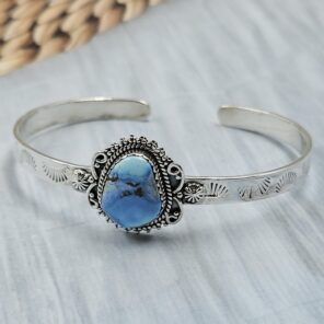 Golden Hill Turquoise 925 Sterling Silver Bangle (REXT134-140)