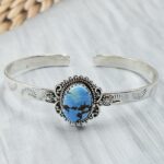 Golden Hill Turquoise 925 Sterling Silver Bangle (REXT134-137)