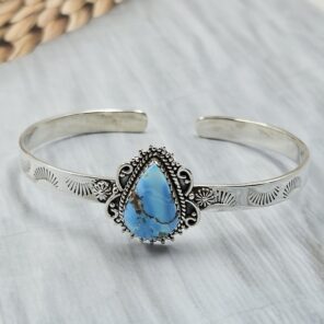 Golden Hill Turquoise 925 Sterling Silver Bangle (REXT134-141)