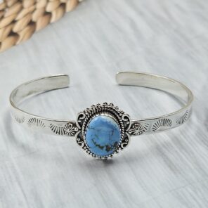 Golden Hill Turquoise 925 Sterling Silver Bangle (REXT134-146)
