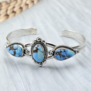 Golden Hill Turquoise 925 Sterling Silver Bangle (REXT134-128)