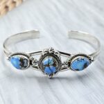 Golden Hill Turquoise 925 Sterling Silver Bangle (REXT134-129)