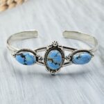 Golden Hill Turquoise 925 Sterling Silver Bangle (REXT134-127)