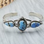 Golden Hill Turquoise 925 Sterling Silver Bangle (REXT134-125)