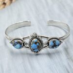 Golden Hill Turquoise 925 Sterling Silver Bangle (REXT134-120)