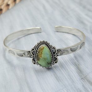 Sonoran Gold Turquoise 925 Sterling Silver Bangle (RS56-164)