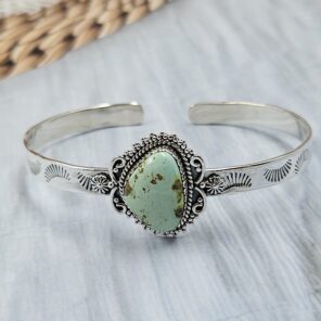 Sonoran Gold Turquoise 925 Sterling Silver Bangle (RS56-163)