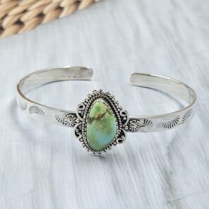 Sonoran Gold Turquoise 925 Sterling Silver Bangle (RS56-157)