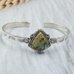 Sonoran Gold Turquoise 925 Sterling Silver Bangle (RS56-156)