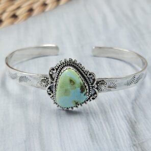 Sonoran Gold Turquoise 925 Sterling Silver Bangle (RS56-168)