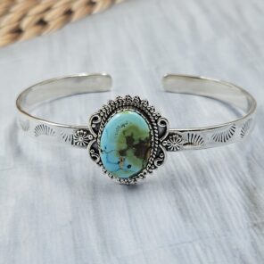 Sonoran Gold Turquoise 925 Sterling Silver Bangle (RS56-165)
