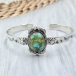 Sonoran Gold Turquoise 925 Sterling Silver Bangle (RS56-147)
