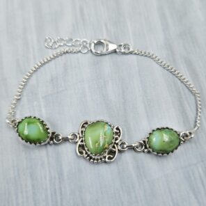 Sonoran Gold Turquoise 925 Sterling Silver Bracelet (RS36-151)