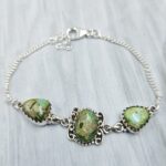 Sonoran Gold Turquoise 925 Sterling Silver Bracelet (RS36-144)