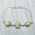 Sonoran Gold Turquoise 925 Sterling Silver Bracelet (RS36-157)