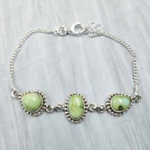 Sonoran Gold Turquoise 925 Sterling Silver Bracelet (RS36-157)