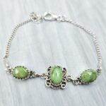 Sonoran Gold Turquoise 925 Sterling Silver Bracelet (RS36-154)