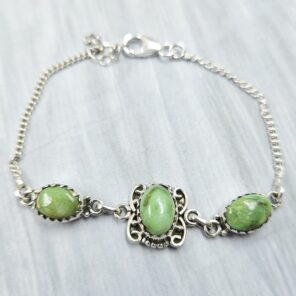 Sonoran Gold Turquoise 925 Sterling Silver Bracelet (RS36-154)