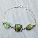 Sonoran Gold Turquoise 925 Sterling Silver Bracelet (RS36-153)