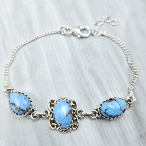 Golden Hills Turquoise 925 Sterling Silver Bracelet (RS36-117)