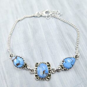 Golden Hills Turquoise 925 Sterling Silver Bracelet (RS36-122)