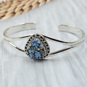 Golden Hill Turquoise 925 Sterling Silver Bangle (REXT134-102)
