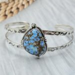 Golden Hill Turquoise 925 Sterling Silver Bangle (REXT134-98)