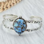 Golden Hill Turquoise 925 Sterling Silver Bangle (REXT134-96)