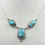 Sonoran Gold Turquoise 925 Sterling Silver Necklace (RS36-94)