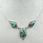 Sonoran Gold Turquoise 925 Sterling Silver Necklace (RS36-93)