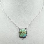 Sonoran Gold Turquoise 925 Sterling Silver Necklace (RS36-73)
