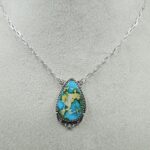 Sonoran Gold Turquoise 925 Sterling Silver Necklace (RS36-71)